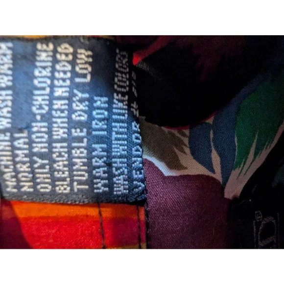 Vtg Lands End Tropical Floral Paisley Short Sleeve Button Down Shirt Womens 8 - Picture 6 of 6